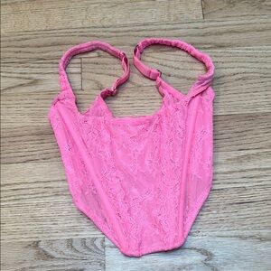 Urban Outfitters Corset Top Hot Pink Lace